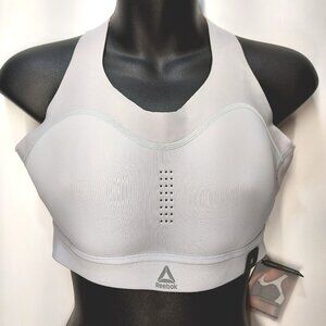 Reebok Puremove Grey Orange Sports Bra / Crop Top Size Med